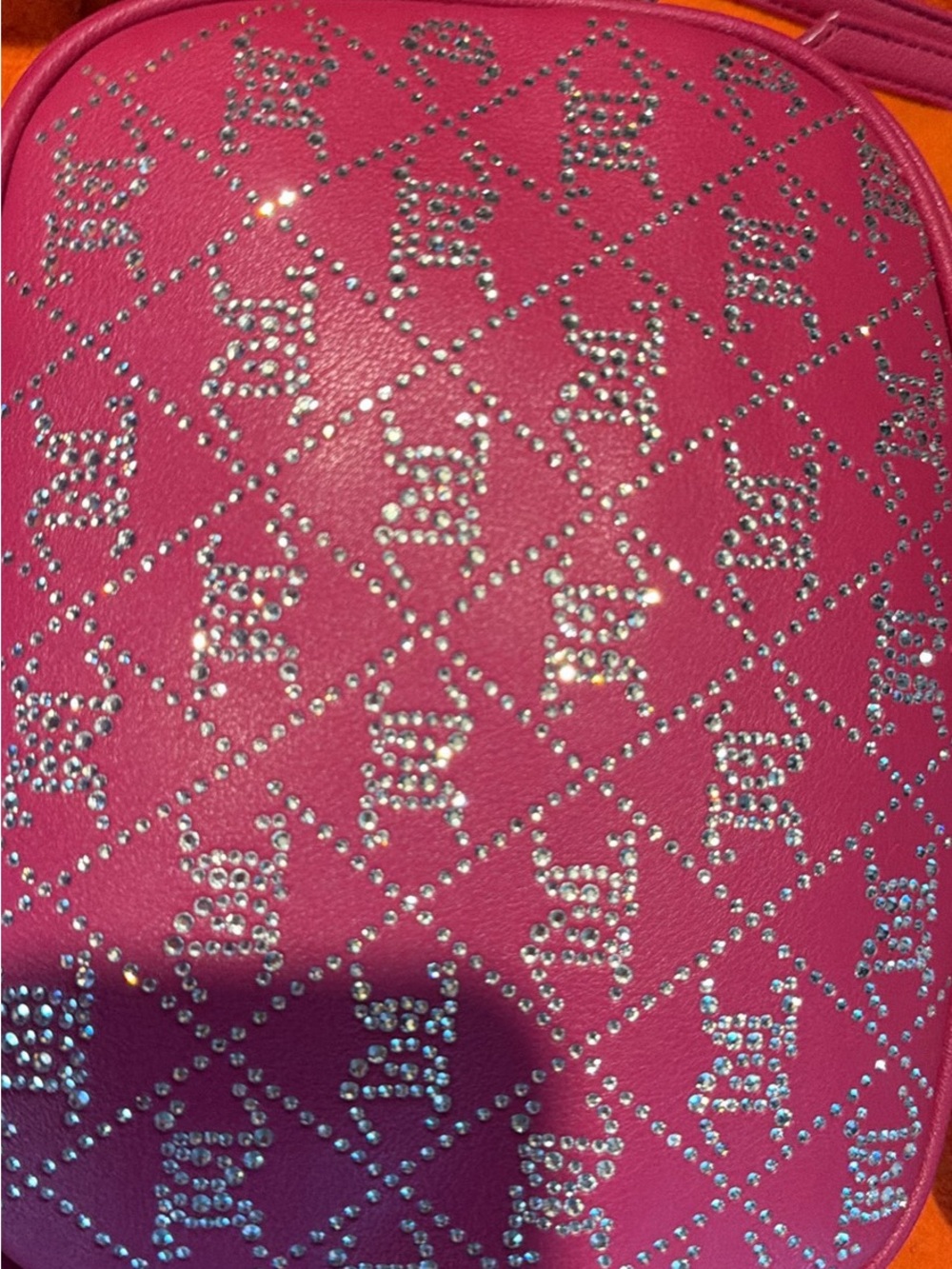 Pink Women's Crossbody Bag with Crystal Stud Detailing